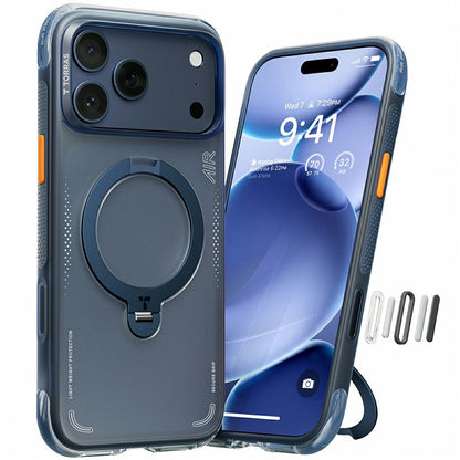 TORRAS Ostand Q3 Air Series For iPhone 17 Pro Case with Kickstand Compatible with MagSafe Shockproof PC + TPU Phone Cover