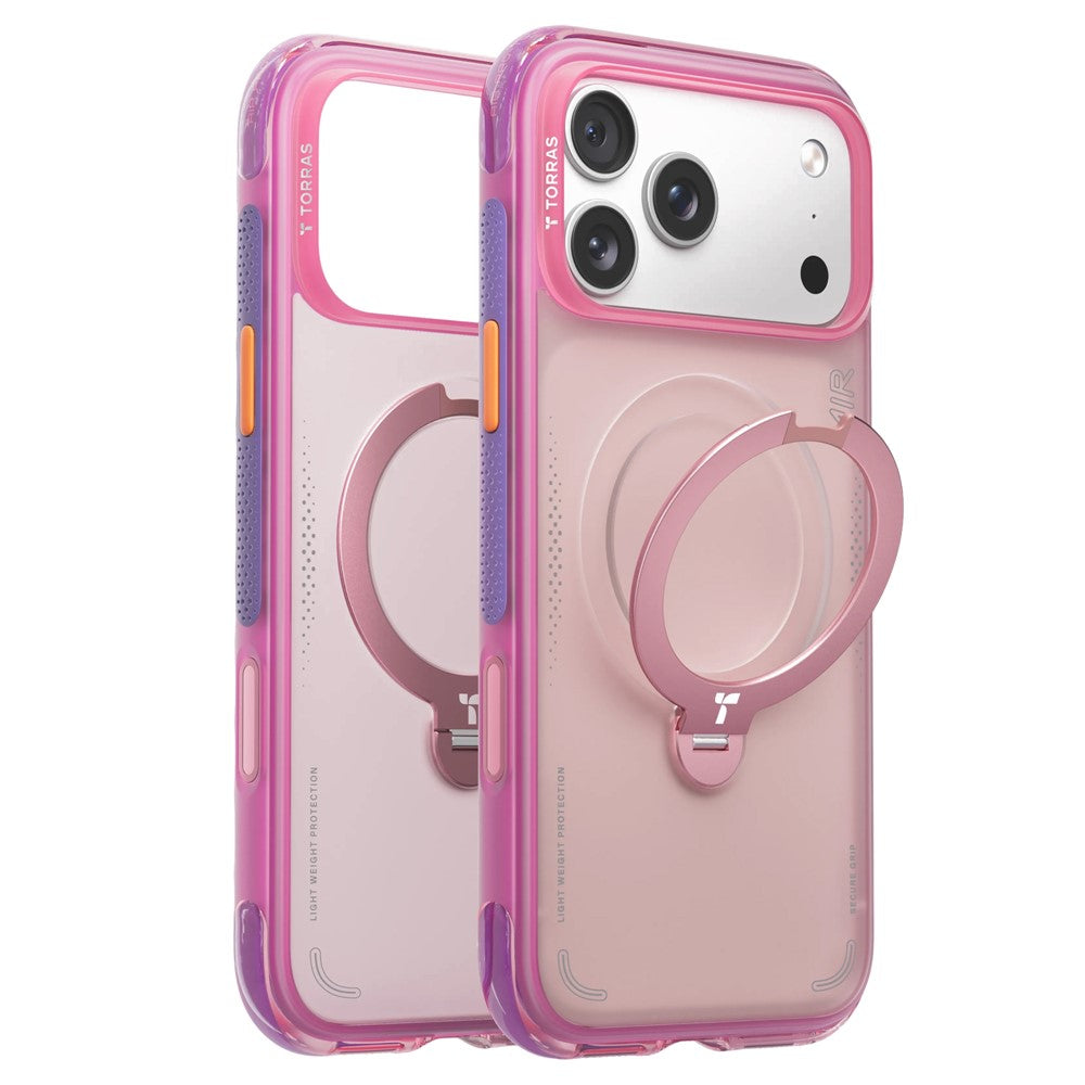 TORRAS Ostand Q3 Air Series For iPhone 17 Pro Case with Kickstand Compatible with MagSafe Shockproof PC + TPU Phone Cover