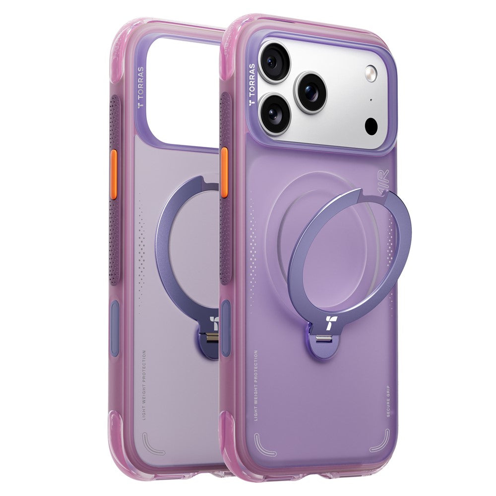 TORRAS Ostand Q3 Air Series For iPhone 17 Pro Case with Kickstand Compatible with MagSafe Shockproof PC + TPU Phone Cover