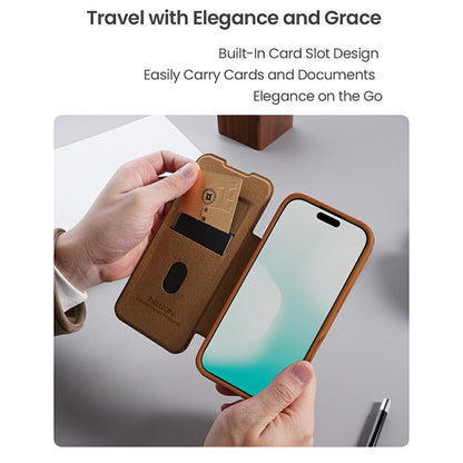 NILLKIN Qin Pro Series for iPhone 17 Case with Card Slots Leather Phone Cover