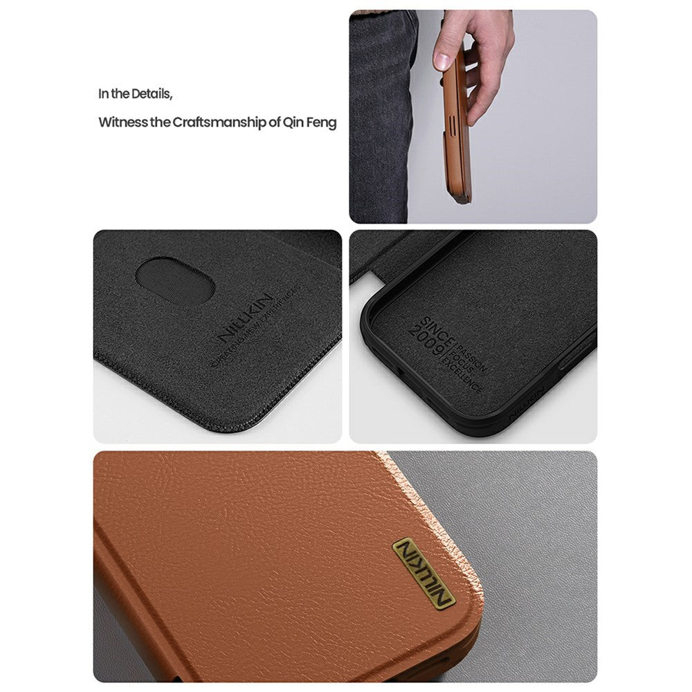 NILLKIN Qin Pro Series for iPhone 17 Case with Card Slots Leather Phone Cover