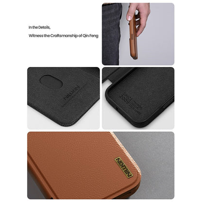 NILLKIN Qin Pro Series for iPhone 17 Case with Card Slots Leather Phone Cover
