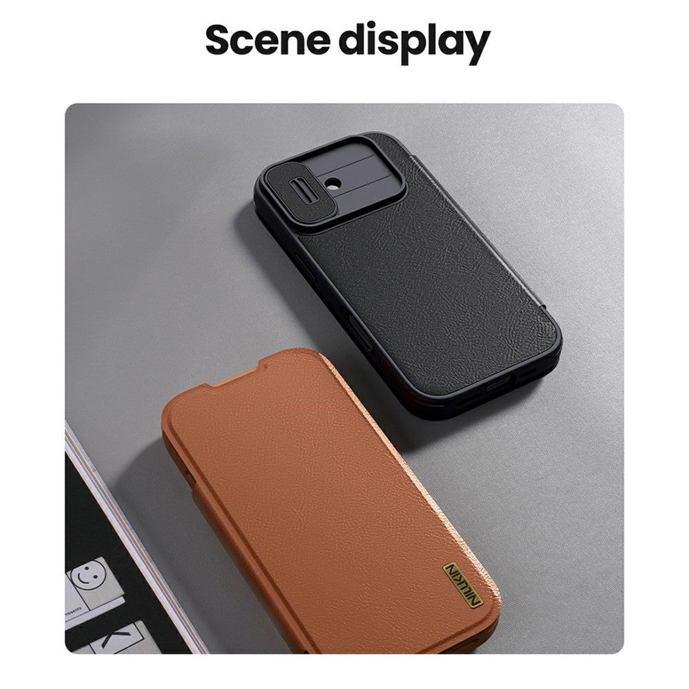 NILLKIN Qin Pro Series for iPhone 17 Case with Card Slots Leather Phone Cover