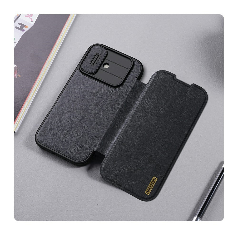 NILLKIN Qin Pro Series for iPhone 17 Case with Card Slots Leather Phone Cover