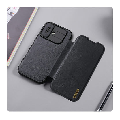 NILLKIN Qin Pro Series for iPhone 17 Case with Card Slots Leather Phone Cover