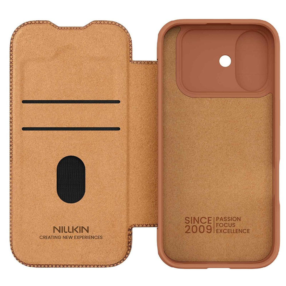 NILLKIN Qin Pro Series for iPhone 17 Case with Card Slots Leather Phone Cover