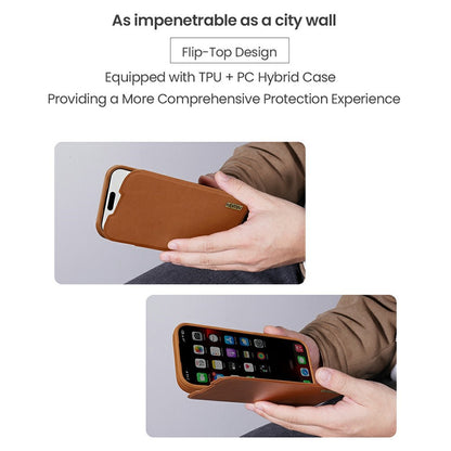 NILLKIN Qin Pro Series for iPhone 17 Case with Card Slots Leather Phone Cover