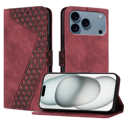 For iPhone 17 Pro Leather Case 7-Shaped Pattern Wallet Stand Shockproof Phone Cover