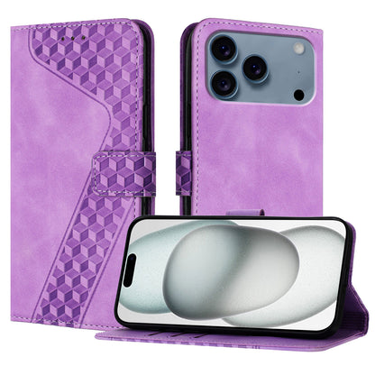 For iPhone 17 Pro Leather Case 7-Shaped Pattern Wallet Stand Shockproof Phone Cover