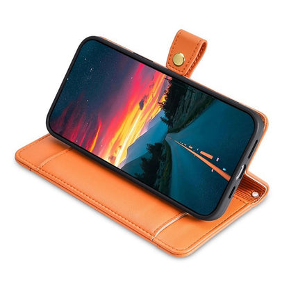 For iPhone 17 Leather Case Zipper Pocket Wallet Phone Cover with 2 Straps