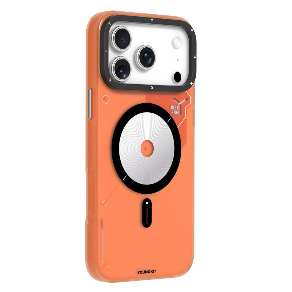 YOUNGKIT For iPhone 17 Pro Magnetic Case Unique Disc Design TPU + PC Phone Back Cover