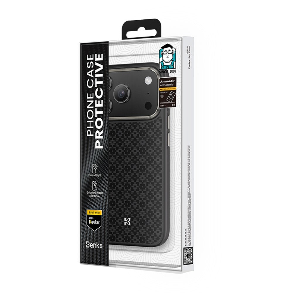 BENKS Y2 For iPhone 17 Pro Max Case Aramid Fiber Weave Texture Phone Cover Compatible with MagSafe
