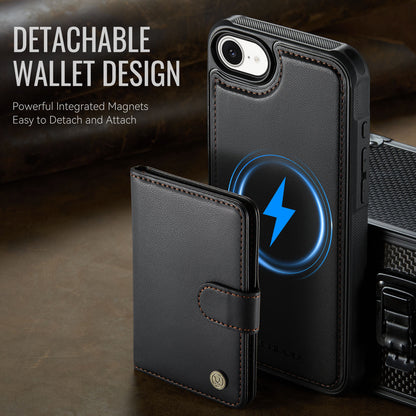 JEEHOOD For iPhone 17e / 16e Case  J09 RFID Blocking Card Holder Leather Back Phone Cover Compatible with MagSafe