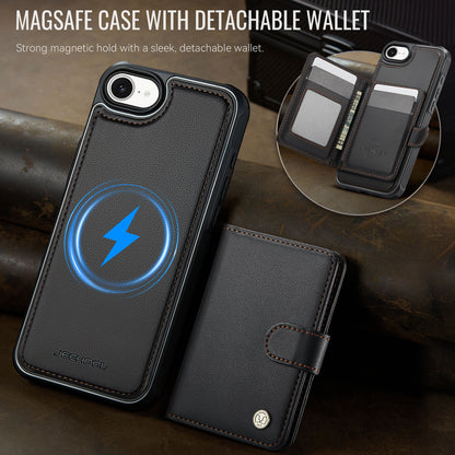 JEEHOOD For iPhone 17e / 16e Case  J09 RFID Blocking Card Holder Leather Back Phone Cover Compatible with MagSafe