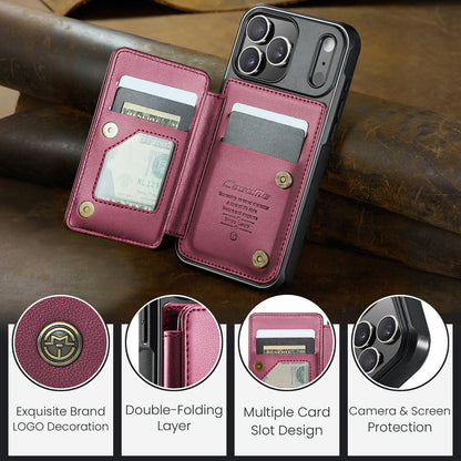 CASEME For iPhone 17 Pro Case with RFID Blocking 5 Card Slots  C22 Leather Back Cover