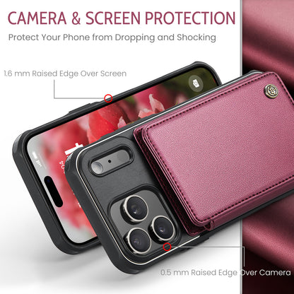 CASEME For iPhone 17 Pro Case with RFID Blocking 5 Card Slots  C22 Leather Back Cover