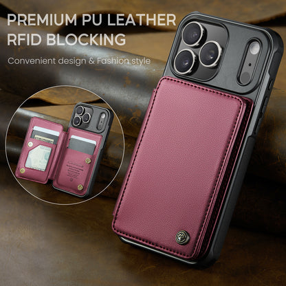 CASEME For iPhone 17 Pro Case with RFID Blocking 5 Card Slots  C22 Leather Back Cover