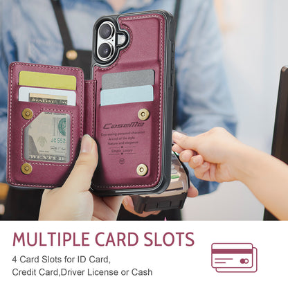 CASEME For iPhone 17 Case with RFID Blocking 5 Card Slots  C22 Leather Back Cover