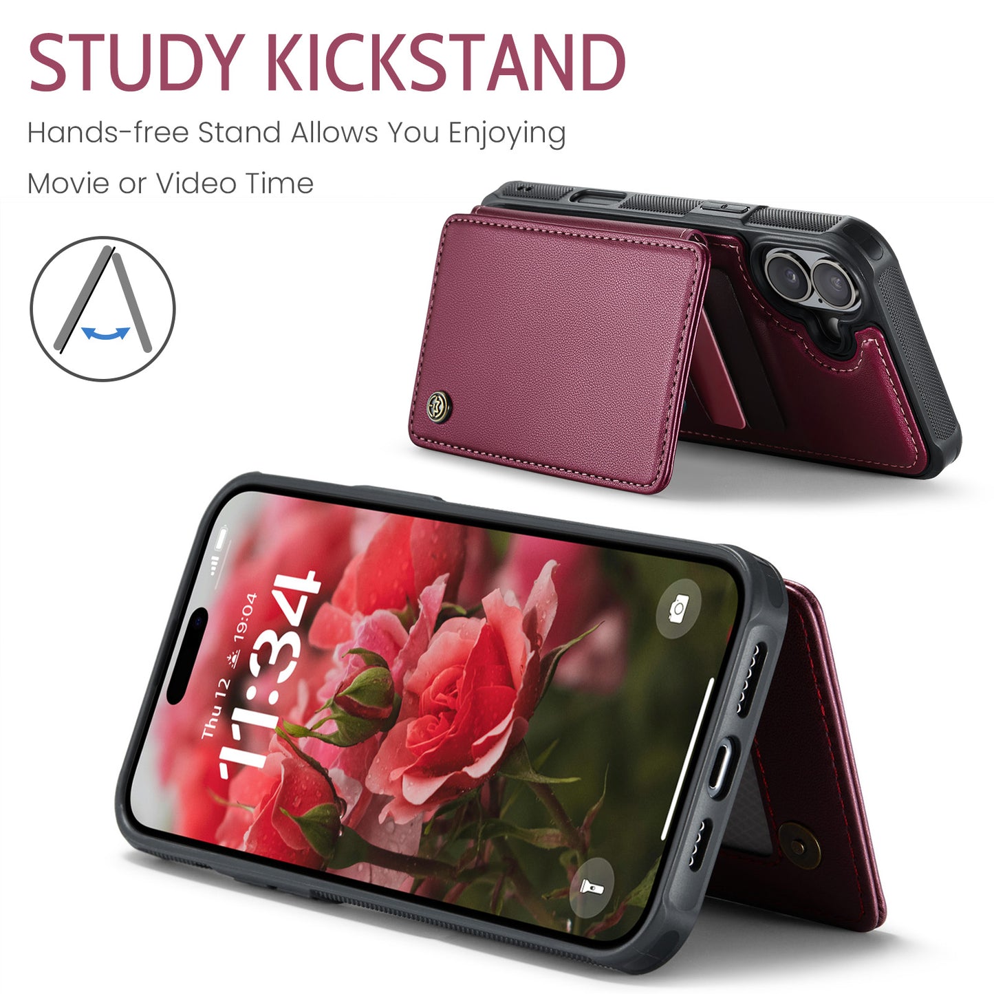 CASEME For iPhone 17 Case with RFID Blocking 5 Card Slots  C22 Leather Back Cover