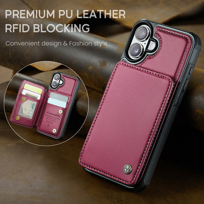 CASEME For iPhone 17 Case with RFID Blocking 5 Card Slots  C22 Leather Back Cover