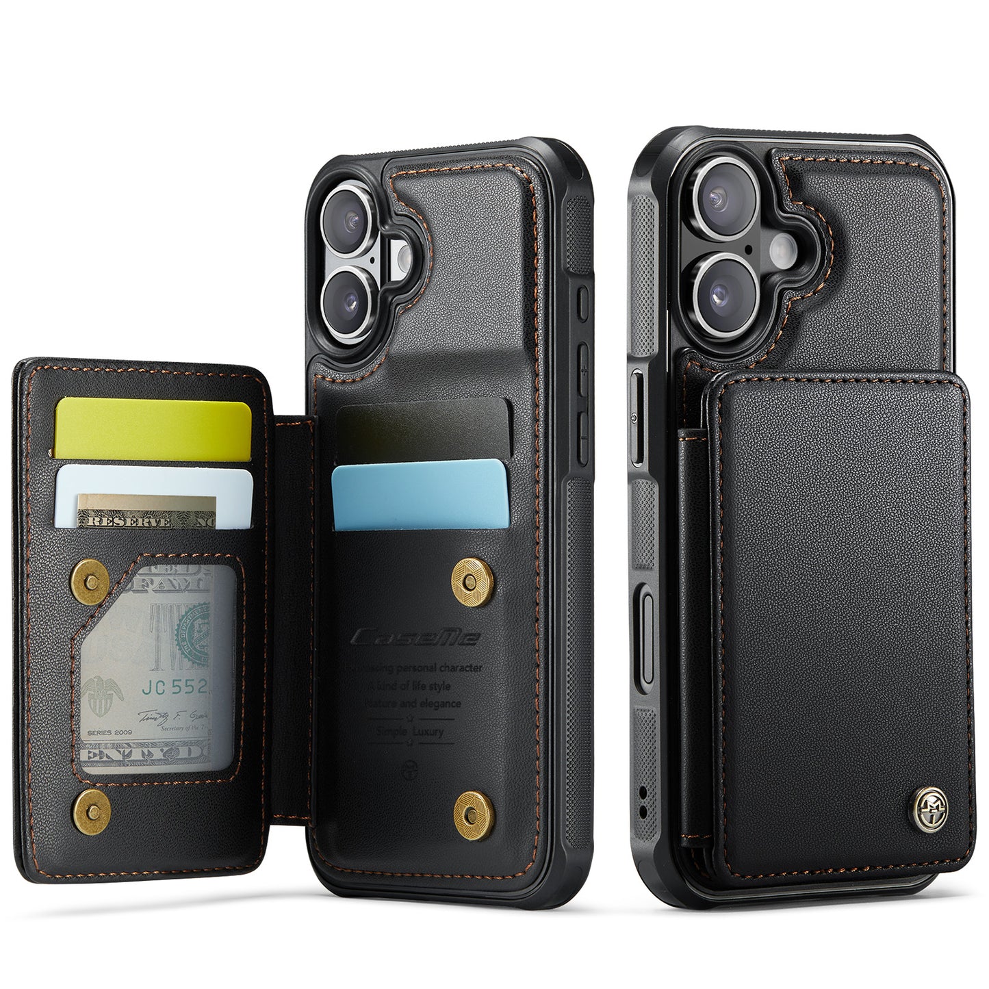 CASEME For iPhone 17 Case with RFID Blocking 5 Card Slots  C22 Leather Back Cover