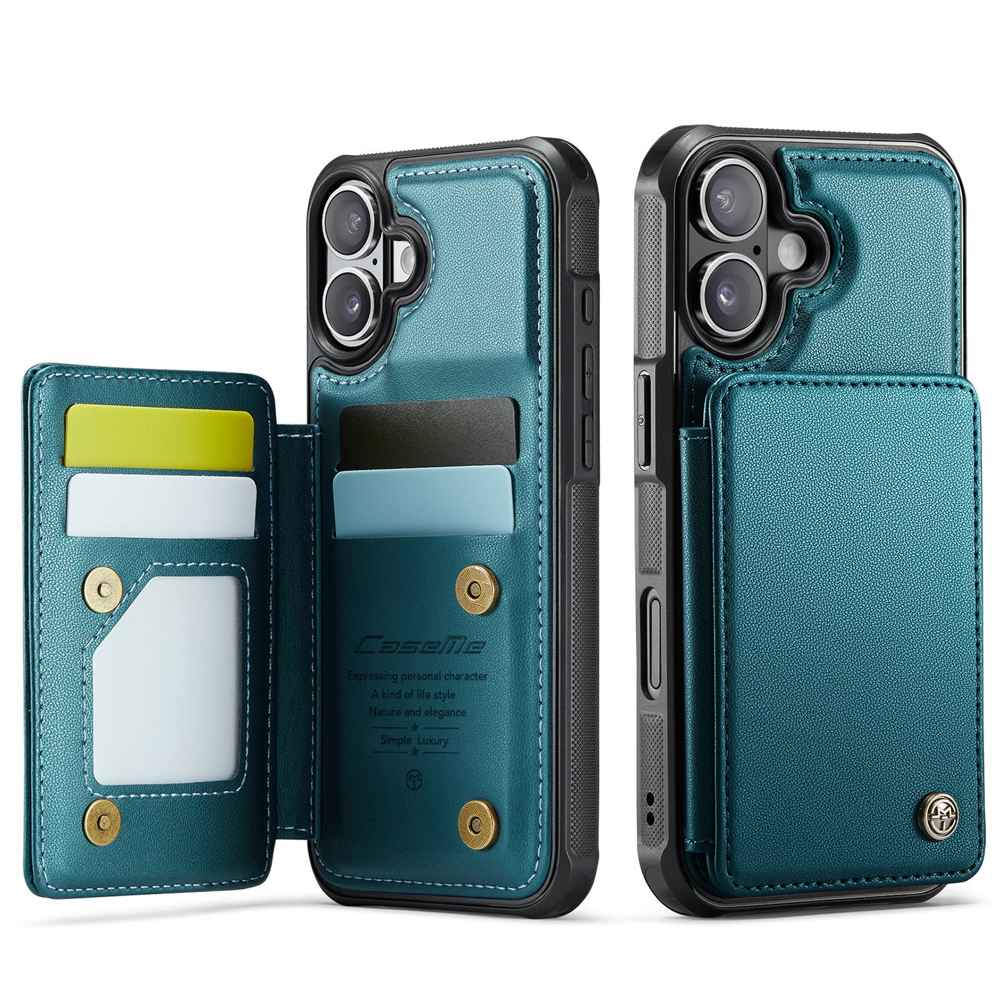 CASEME For iPhone 17 Case with RFID Blocking 5 Card Slots  C22 Leather Back Cover