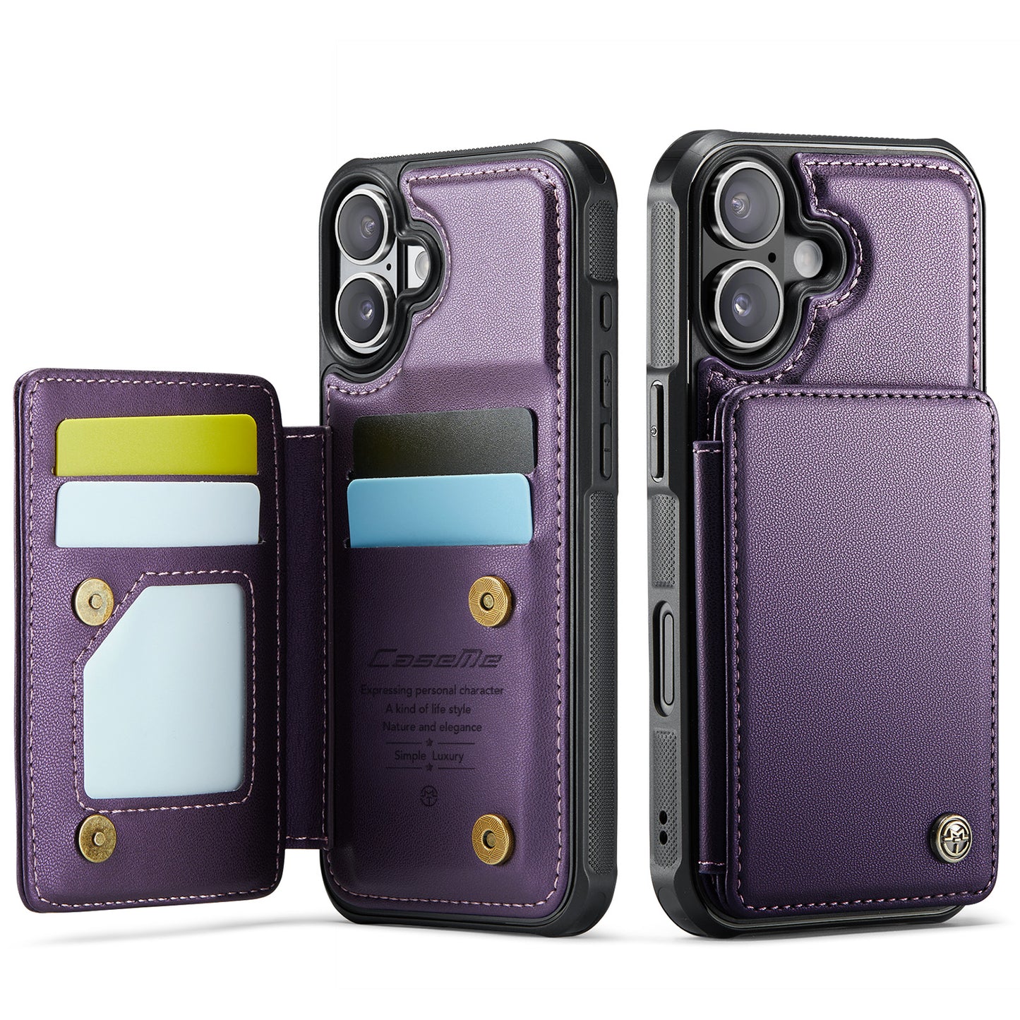 CASEME For iPhone 17 Case with RFID Blocking 5 Card Slots  C22 Leather Back Cover