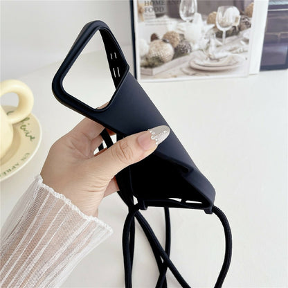 For iPhone 17 Pro Max Case Liquid Silicone Protective Phone Cover with Crossbody Lanyard