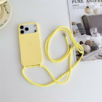 For iPhone 17 Pro Max Case Liquid Silicone Protective Phone Cover with Crossbody Lanyard
