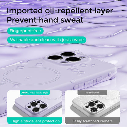 ABEEL For iPhone 16 Pro Max Case Compatible with MagSafe Skin Touch Liquid Silicone Phone Back Cover