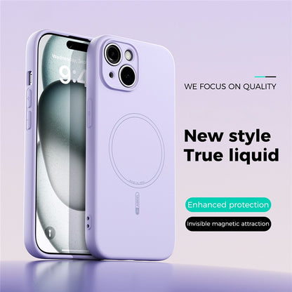 ABEEL For iPhone 15 Case Compatible with MagSafe Skin Touch Liquid Silicone Phone Back Cover