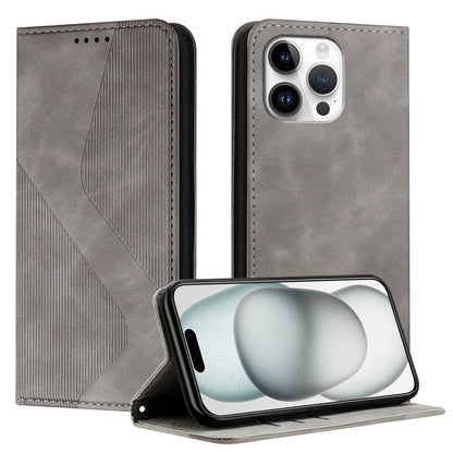 For iPhone 16 Pro Max Phone Cover Skin-touch Feel Leather Wallet Case with Stand