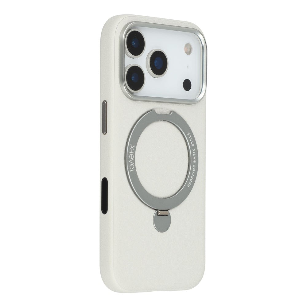 X-LEVEL For iPhone 17 Pro Max Magnetic Case Kickstand PC + PU Phone Back Cover
