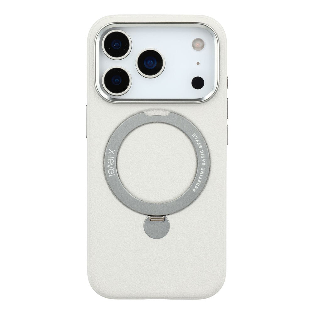 X-LEVEL For iPhone 17 Pro Max Magnetic Case Kickstand PC + PU Phone Back Cover