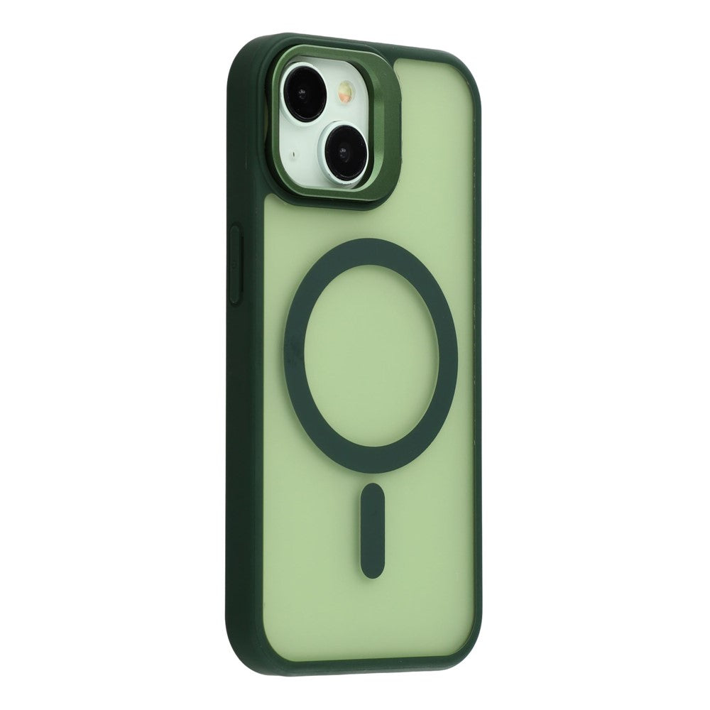 For iPhone 14 / 13 Case Compatible with MagSafe Lens Kickstand TPU + PC Matte Phone Cover