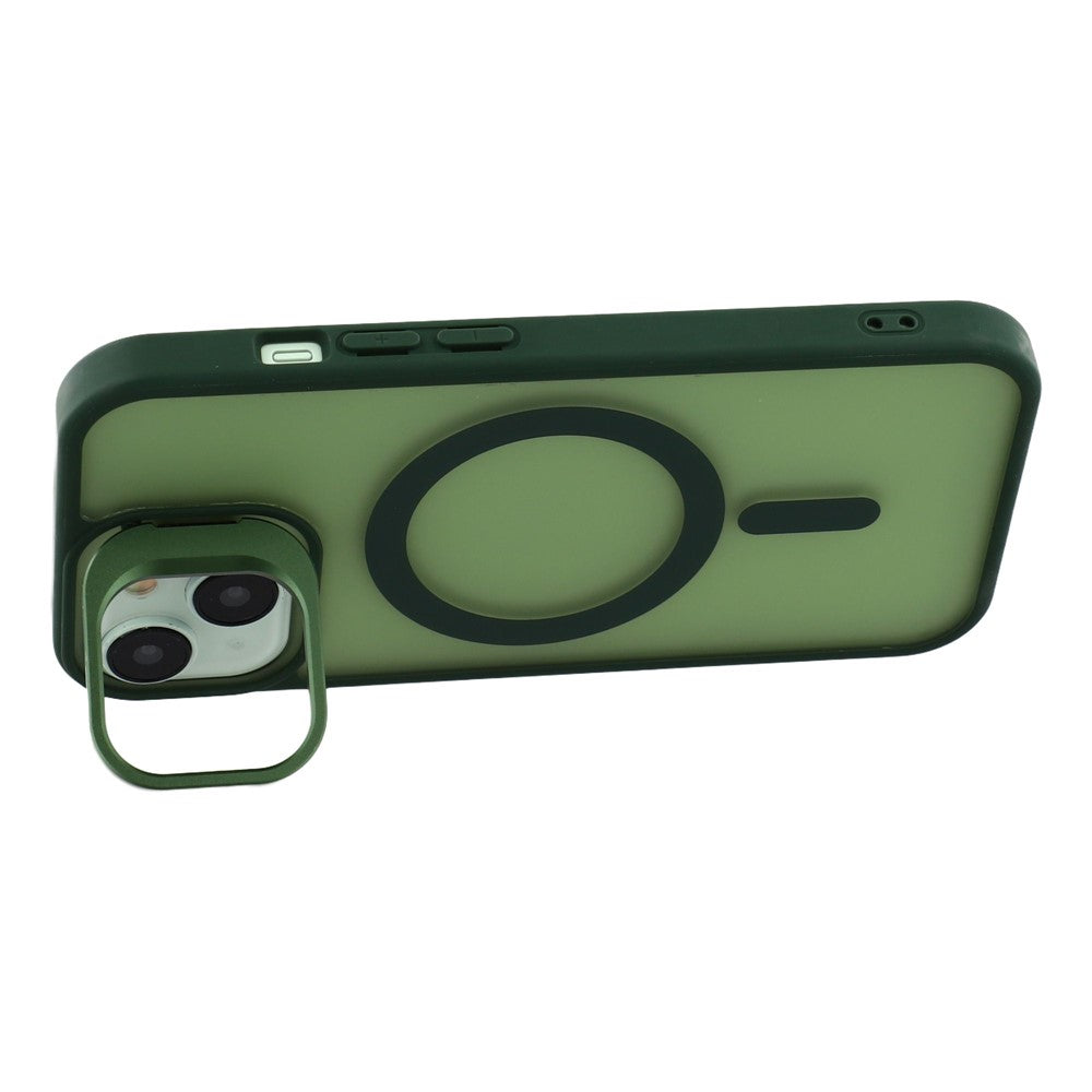 For iPhone 14 / 13 Case Compatible with MagSafe Lens Kickstand TPU + PC Matte Phone Cover