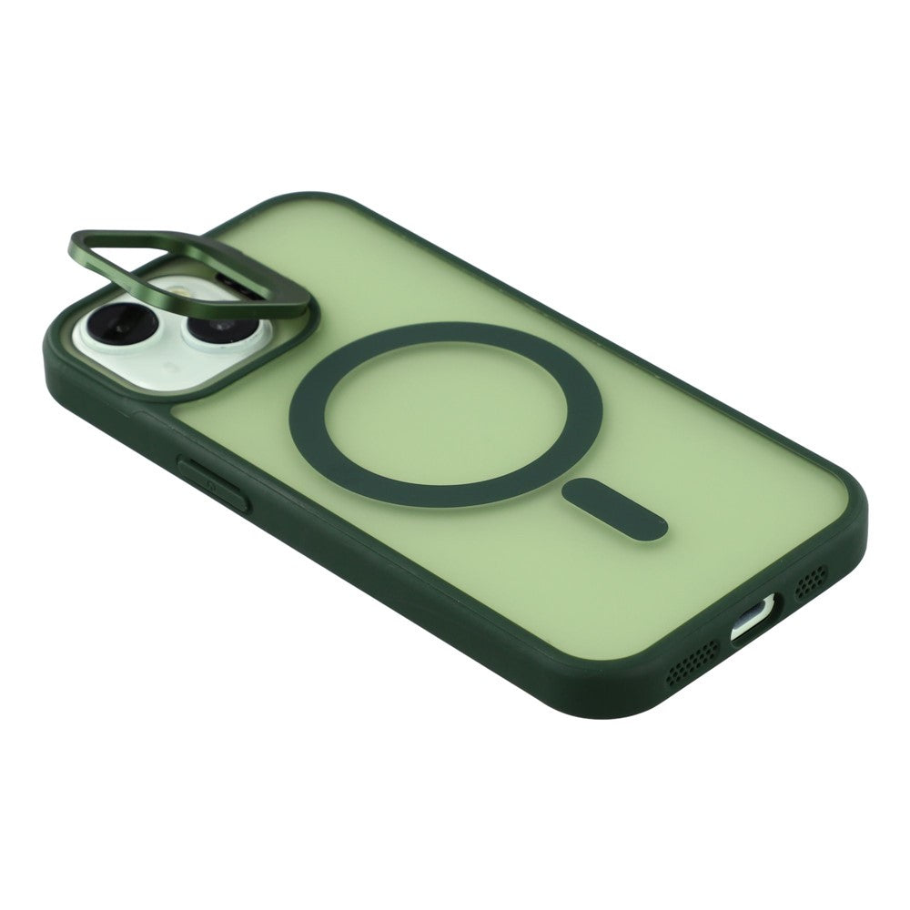 For iPhone 14 / 13 Case Compatible with MagSafe Lens Kickstand TPU + PC Matte Phone Cover