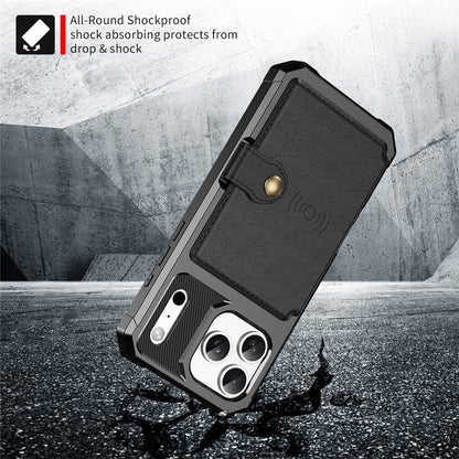 For iPhone 17 Pro Case with Card Holder PU Leather + TPU Phone Back Cover