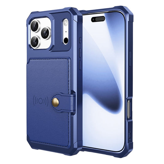 For iPhone 17 Pro Case with Card Holder PU Leather + TPU Phone Back Cover