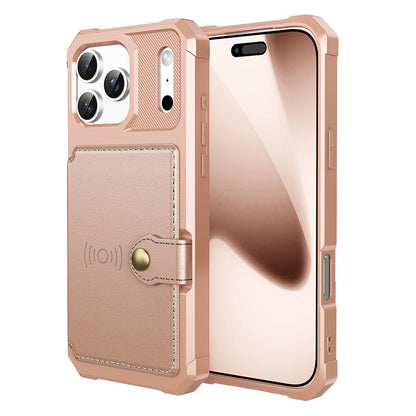 For iPhone 17 Pro Case with Card Holder PU Leather + TPU Phone Back Cover