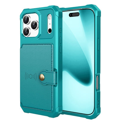 For iPhone 17 Pro Case with Card Holder PU Leather + TPU Phone Back Cover