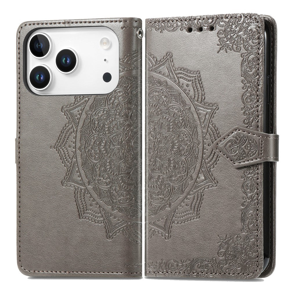 For iPhone 17 Pro Case Wallet Mandala Flower Leather Phone Cover Stand View