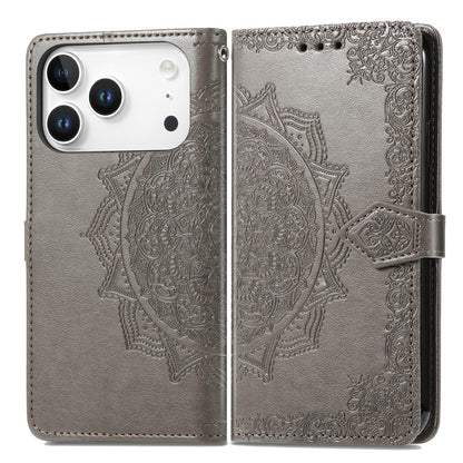 For iPhone 17 Pro Case Wallet Mandala Flower Leather Phone Cover Stand View