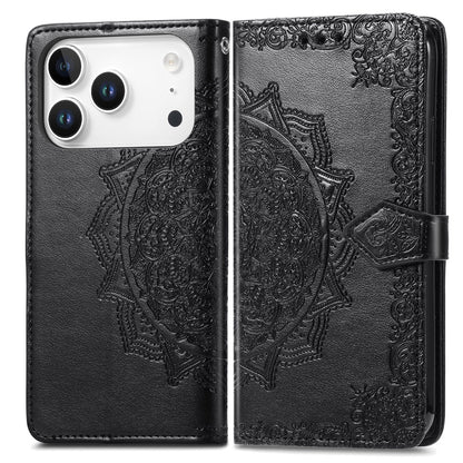 For iPhone 17 Pro Case Wallet Mandala Flower Leather Phone Cover Stand View