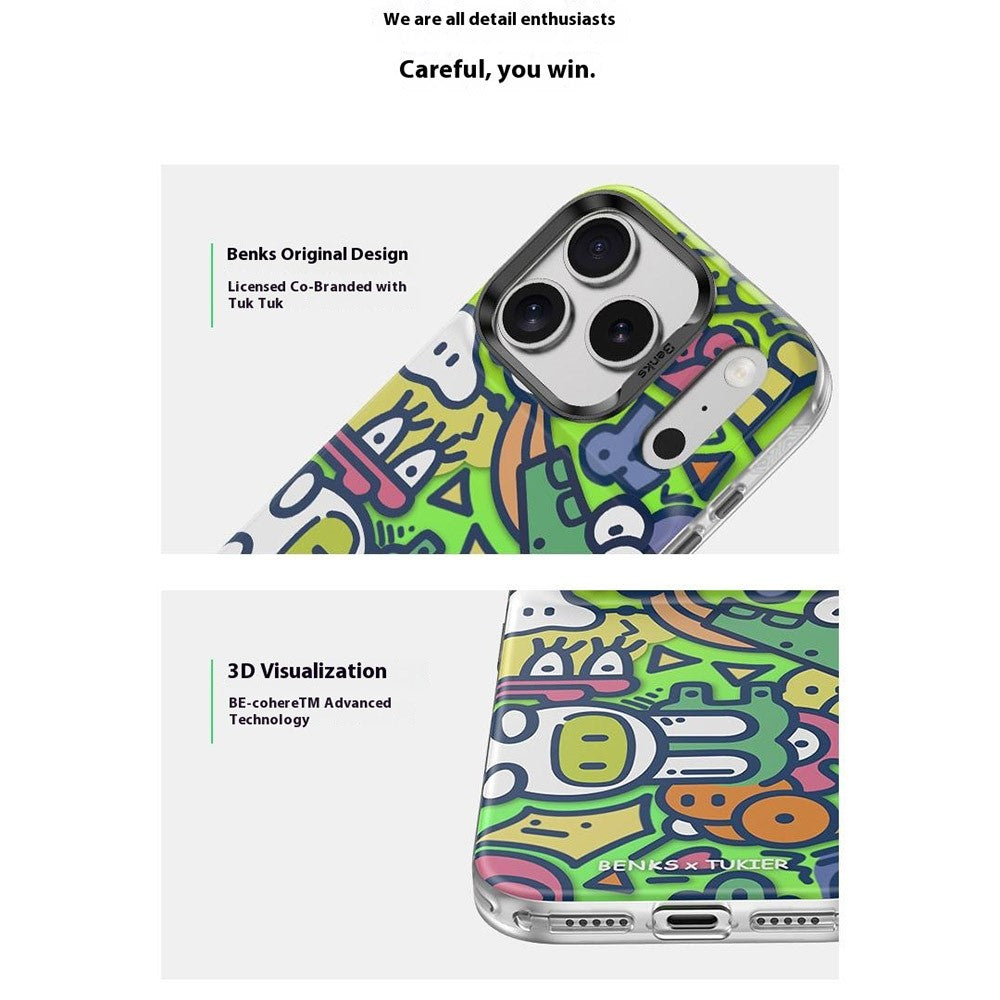 BENKS D1 for iPhone 17 Pro Max Magnetic Case Cartoon Pattern TPU TPE PC Phone Cover Compatible with MagSafe