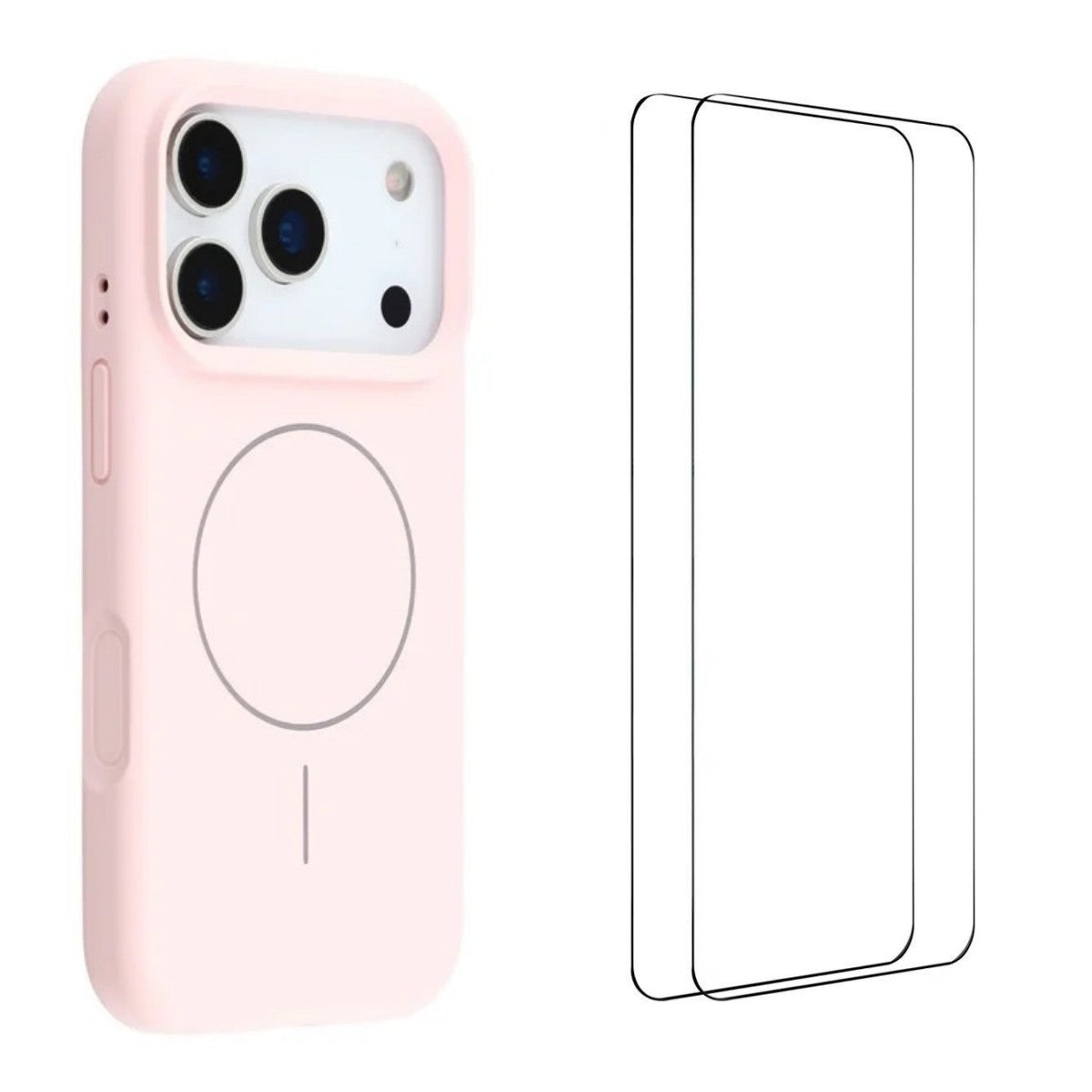WANLONFENG For iPhone 17 Pro Max Case Compatible with MagSafe  XQ Series TPU Liquid Silicone Phone Cover with 2 Tempered Glass Films