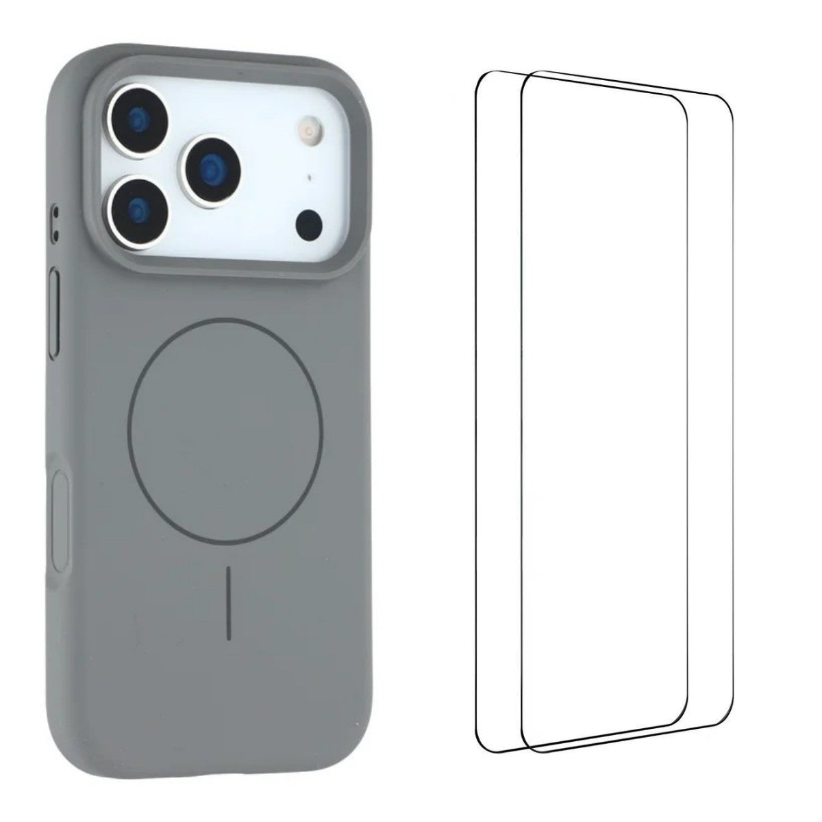 WANLONFENG For iPhone 17 Pro Max Case Compatible with MagSafe  XQ Series TPU Liquid Silicone Phone Cover with 2 Tempered Glass Films