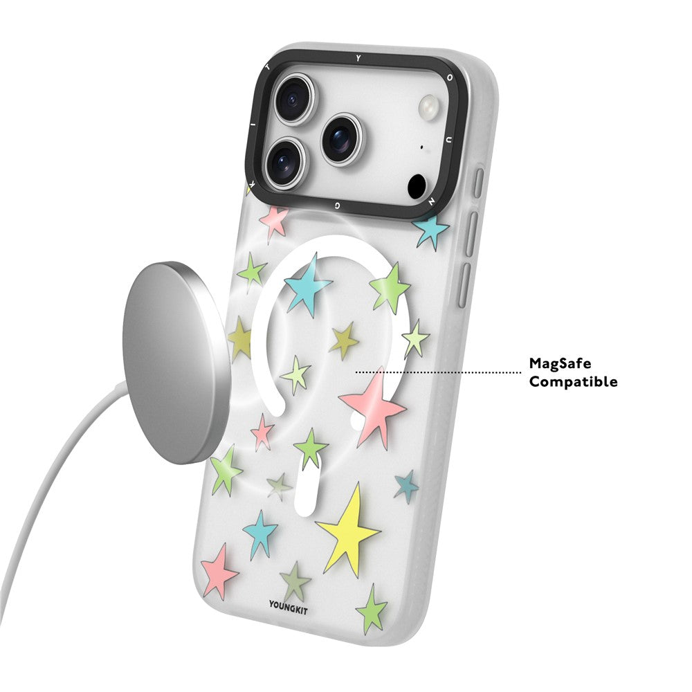 YOUNGKIT Sweetheart Story Series For iPhone 17 Pro Magnetic Case IMD Shockproof TPU Phone Back Cover