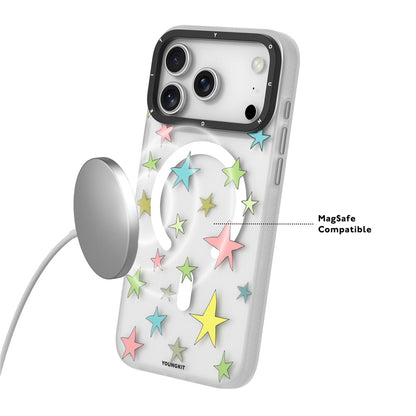 YOUNGKIT Sweetheart Story Series For iPhone 17 Pro Magnetic Case IMD Shockproof TPU Phone Back Cover