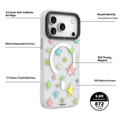 YOUNGKIT Sweetheart Story Series For iPhone 17 Pro Magnetic Case IMD Shockproof TPU Phone Back Cover